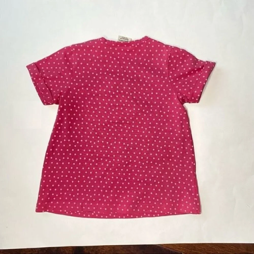 Frugi Fiona Tunic Squirrel Pink Polka Dot 2-3Y